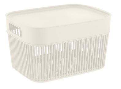 Корзина для хранения Keeplex Дождь с крышкой 5л 25,8х18,6х14,9см белое облако